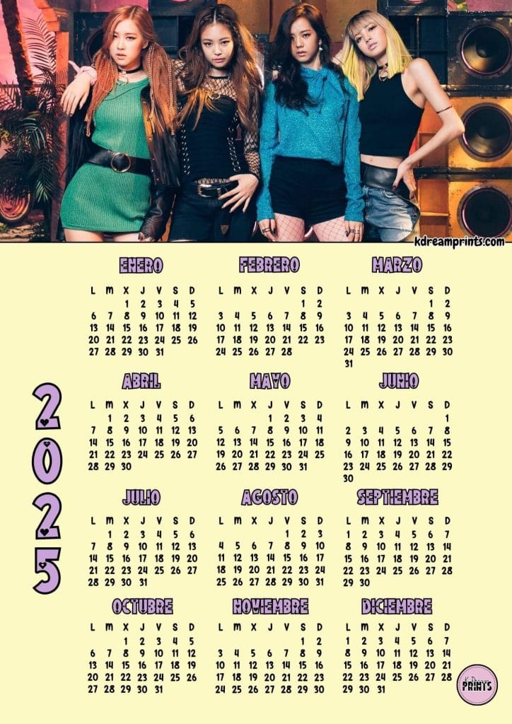 Calendario 2025 Blackpink Amarillo