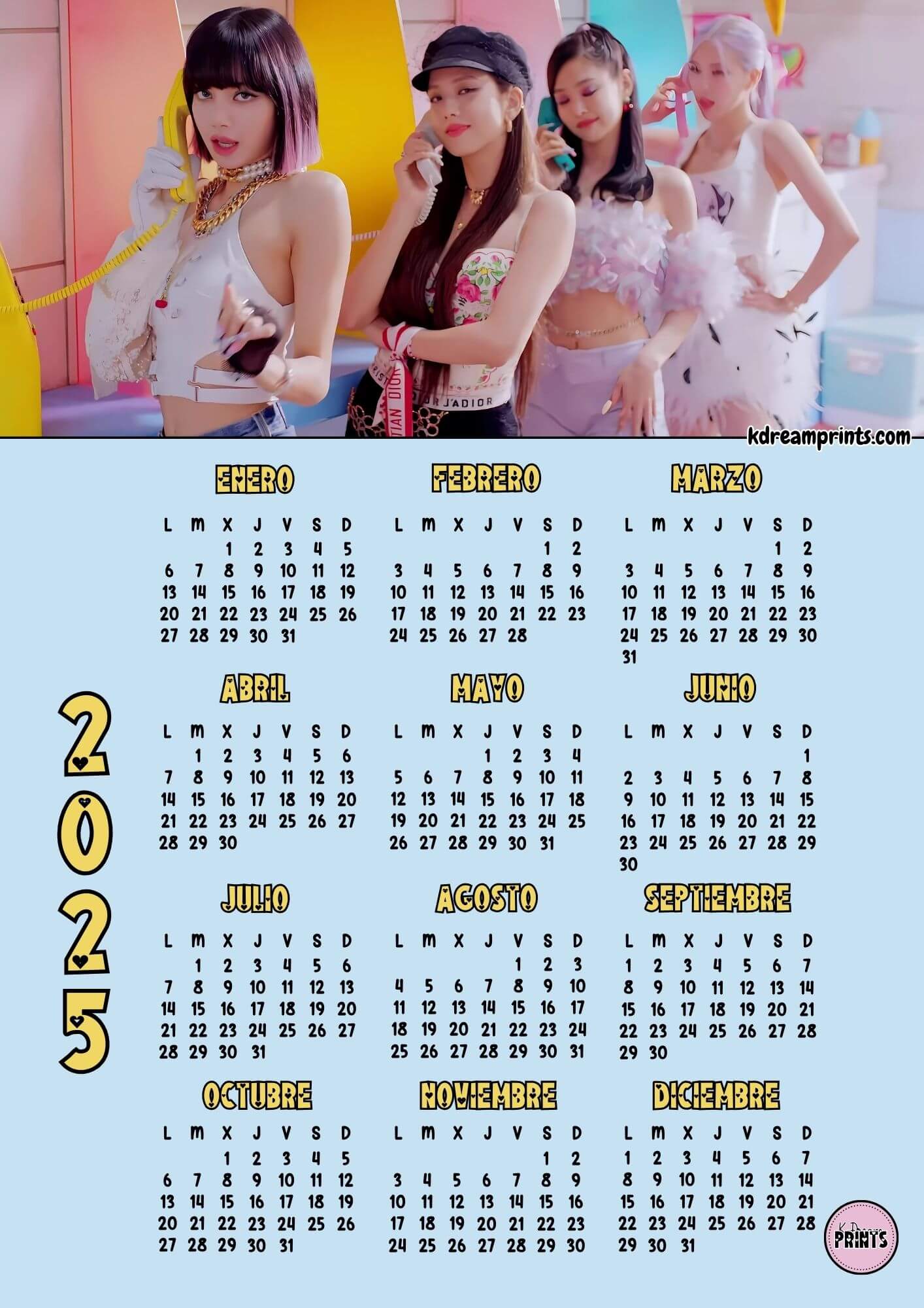 Calendarios Anuales 2025 BLACKPINK KDream Prints