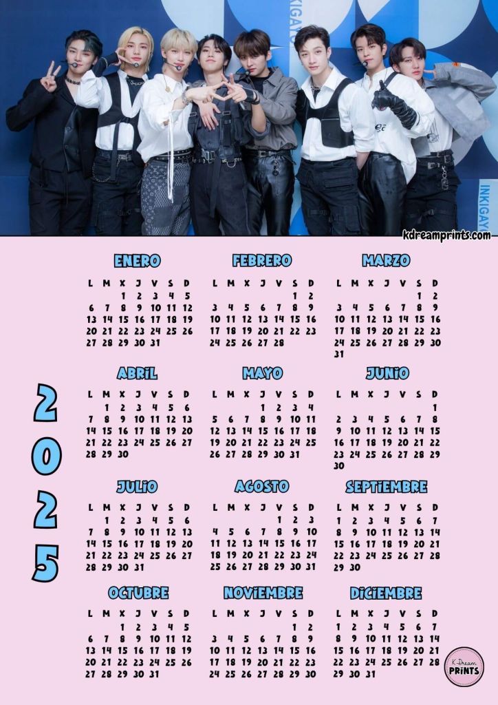 Calendario 2025 Stray Kids Rosa