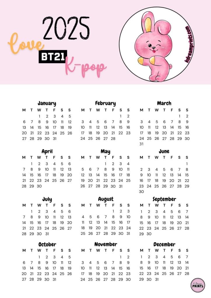 Calendario Anual 2025 Cooky