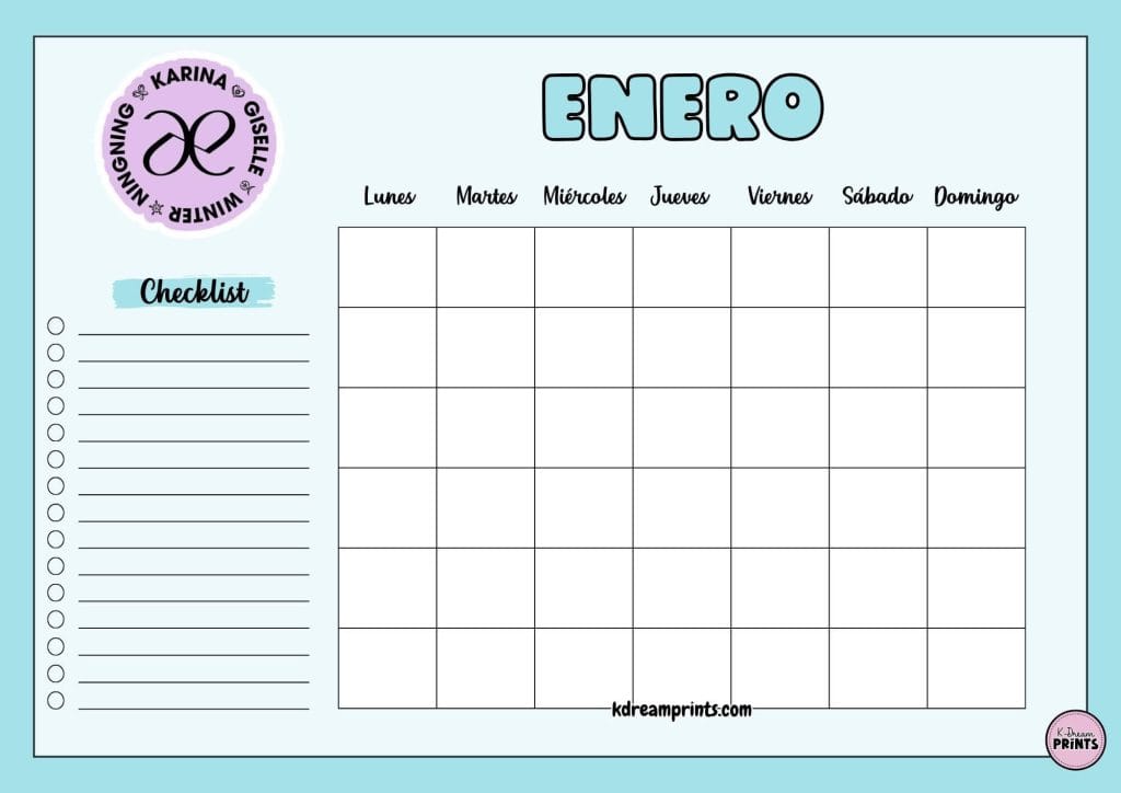 Calendario Rellenable sello Aespa Azul
