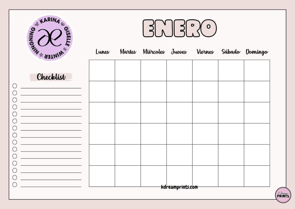 Calendario Rellenable sello Aespa Nude