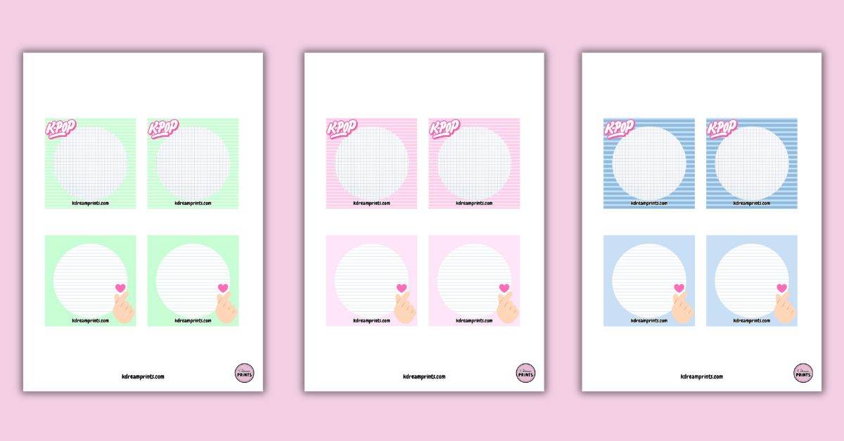 tacos de notas k-pop para imprimir